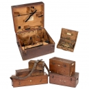 7 Wood Boxes for Surveying Instruments, c. 1850 onwards