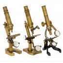 3 French Brass Microscopes