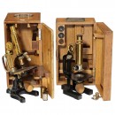 2 Jug Handle Microscopes by Ernst Leitz and Emil Busch