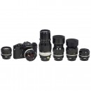 Nikkormat EL and 6 Nikkor Lenses