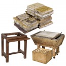 Approx. 27 Original Lithography Stones and a Rinsing Trough, c. 