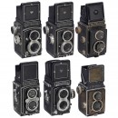 3 Rolleiflex and 3 Rolleicord Cameras