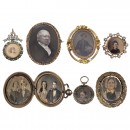 7 Pieces of Photographic Jewelry, c. 1850–90