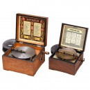 2 Disc Musical Boxes, c. 1900