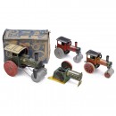 3 Einfalt Toy Steam Rollers and a Motor, c. 1930