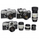 3 x Early Petri SLR with Lenses