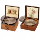 2 Disc Musical Boxes, c. 1900