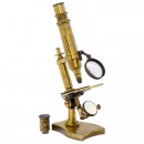 French Compound Brass Microscope by Nachet, c. 1875
