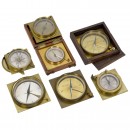 7 Surveying Compasses, 19th Century
