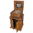 Polyphon Musical Box with Disc Cabinet, c. 1900