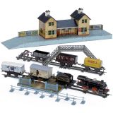 Bing Train Set with Station Building and further Accessories, c.