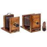 2 Field Cameras for 13 x 18 cm from Vienna, c. 1885