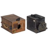 2 Unknown Magazine Cameras, c. 1890