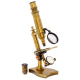French Compound Brass Microscope by Nachet, c. 1875