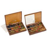 2 Sets of Catalin Space-filling Molecular Models in Cases, c. 19