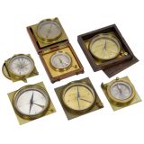 7 Surveying Compasses, 19th Century