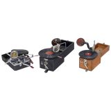 3 Small Portable Gramophones